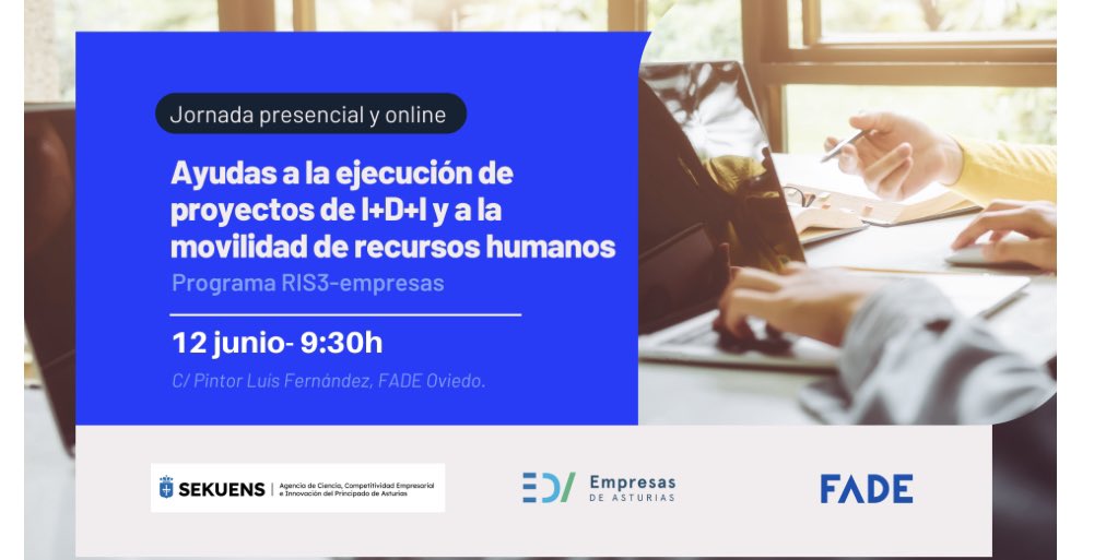 meribenavides's tweet photo. 💡¿Quieres conocer las novedades para 2023 de las #ayudas para proyectos I+D y movilidad #RRHH?
📍12 junio en @FADE_COMUNICA , jornada de @agenciasekuens (antiguo #IDEPA).
Posibilidad entrevistas personales con responsables @agenciasekuens
👉🏻 + Info: https://t.co/FXfCE8jXys https://t.co/o08buH7T8X