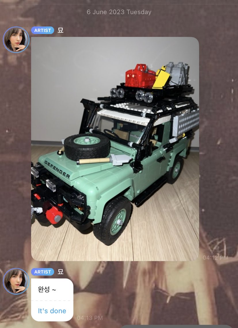 Minari finished her lego and it’s mint jeep 😍