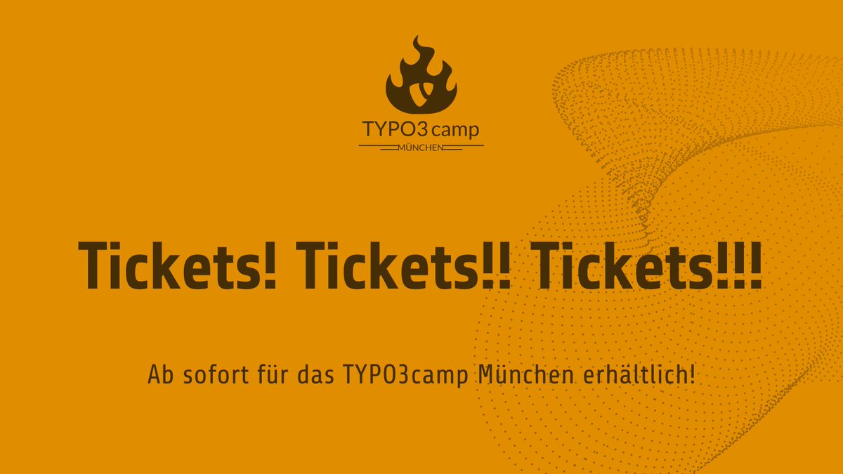 Endlich ist es wieder soweit! Die Tickets für das TYPO3camp München können gebucht werden. 

Genaue Informationen und den Link zur Buchung der Tickets findest du hier: 

typo3camp-muenchen.de/news/artikel/t…

#TYPO3 #t3cm #t3cm23 #TYPO3camp