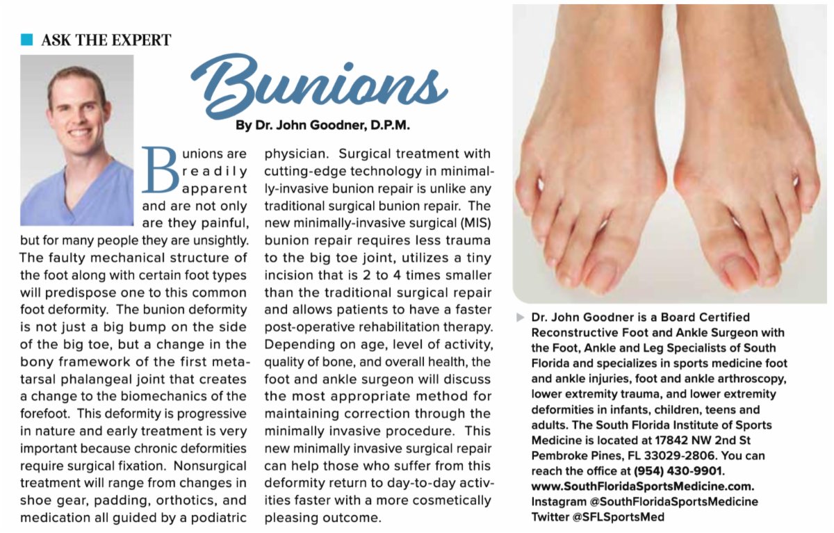Painful #bunions ? We offer #minimallyinvasive surgical options with minimal recovery time!

Call the Foot, Ankle &amp; Leg Specialists at South Florida Institute of Sports Medicine. 

📞 Weston (954) 389-5900
📞 Pembroke Pines (954) 430-9901
📞 Plantation (954) 720-1530