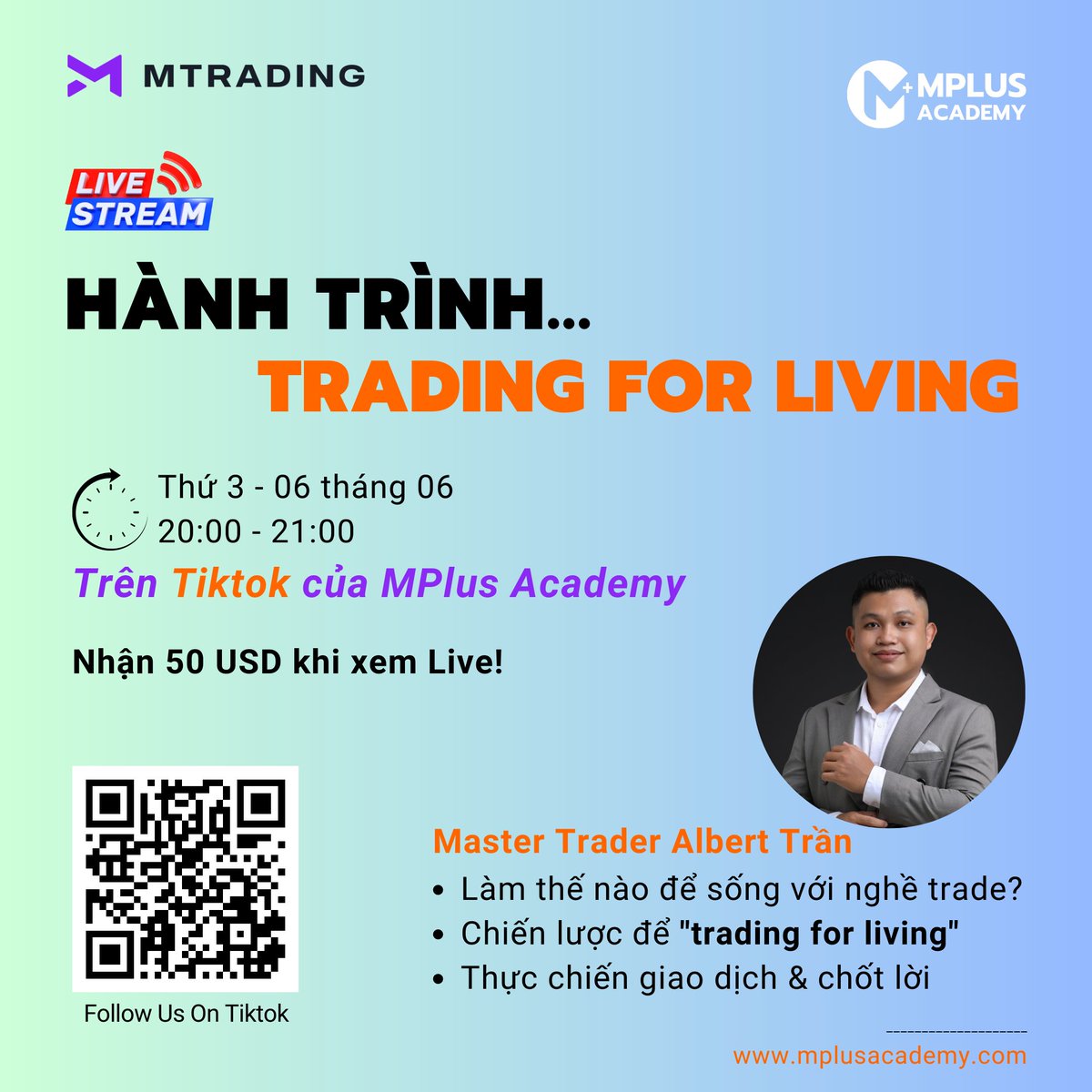 MTradingVietnam's tweet image. Mời quý Anh/Chị tham gia buổi Live của #MPlusAcademy - Đối tác chiến lược của #MTrading, với sự chia sẻ của Master Albert Trần

🌟Tham gia ngay tại: urlvn.net/wtdd0x

#Livetrade #goldtrading #forextrading