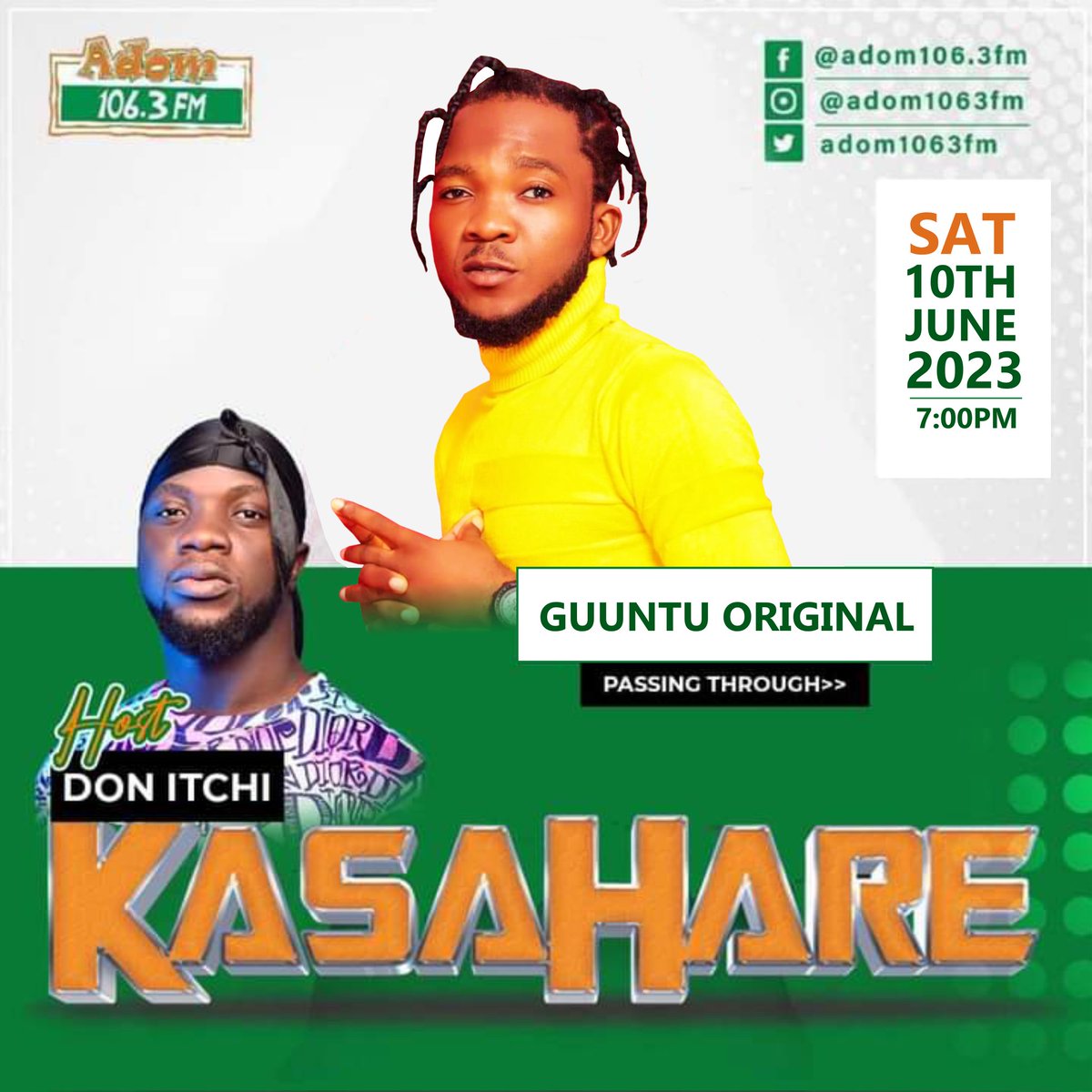 Join me On Adom Fm Kasahari Level with <a href="/Donitchi7/">donitchioffical🔥🔥(Kwekuthebeast) 👹 KTB</a> this Saturday 10th June 23.

Stay Glued to my Wall for More Update. 
#upsydefam #AdomFm 106.9 #afrodancehall