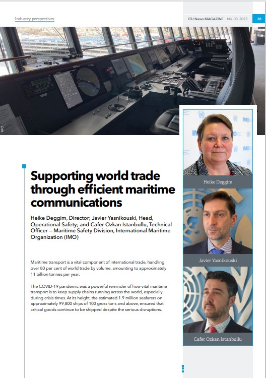IMOHQ's tweet photo. Supporting world trade through efficient maritime communications. Download your edition of @ITU 'Land, sea and airwaves' here and see p38! https://t.co/edSLBcw8vH https://t.co/CJMdVBTSYI