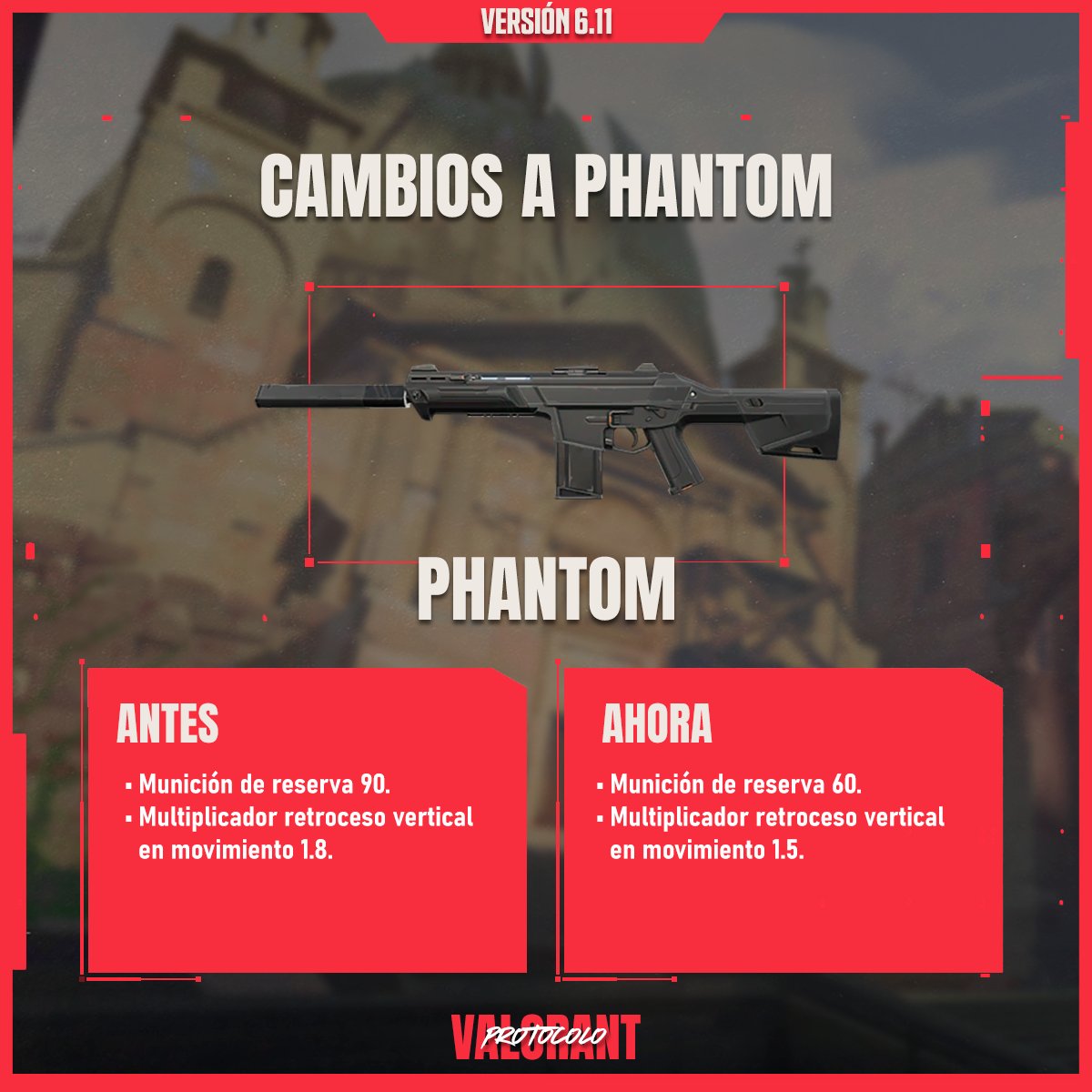 Protocolo VALORANT on Twitter "Parche 6.11 VALORANT Frenzy, Shorty