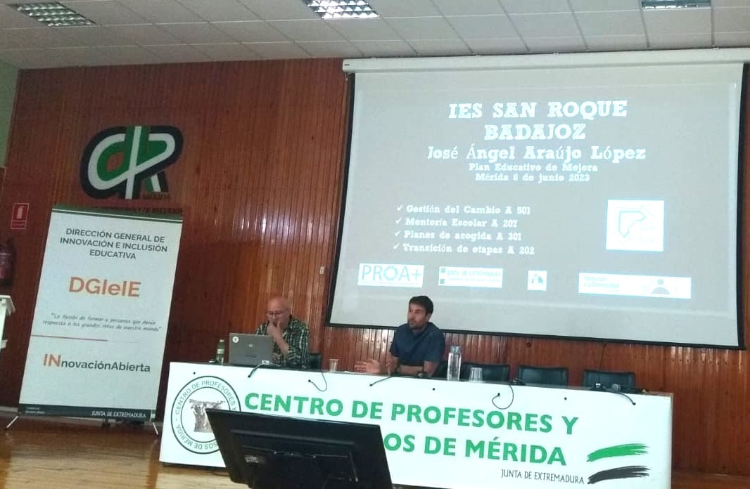 <a href="/famayaf/">FranAmaya</a> <a href="/FuellaMoreno/">Juan Francisco Fuella Moreno</a> <a href="/silgoncha/">Silvia González /♥️</a> <a href="/benito_rg/">Benito Ramos Granado</a> <a href="/AprendizajeExt/">Sociedad del Aprendizaje de Extremadura</a> Hoy, el
<a href="/IesSanRoque/">IES San Roque</a>, ha tenido el honor de presentar su Plan Educativo de Mejora (PROA+) a un numeroso grupo de centros educativos de la región. ¡Gracias al equipo organizador!