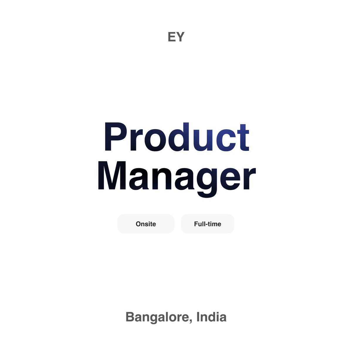 Ready to lead innovation? EY is hiring a Product Manager to shape the future of their organization. Join now and be a part of their success story!
Link in bio.

#ProductManager #TechInnovation #EYHiring