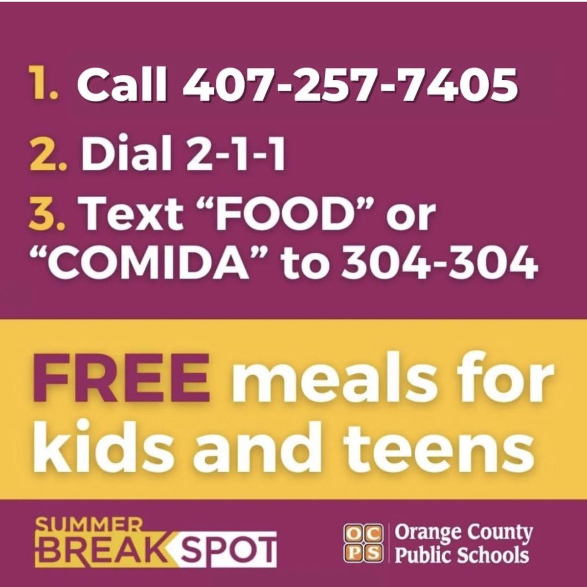 We are a Summer Break Spot location! 🥣 Breakfast provided 8:00am until 9:00am. 🥪 Lunch provided 11am until 12:00pm. CLOSED ON FRIDAYS