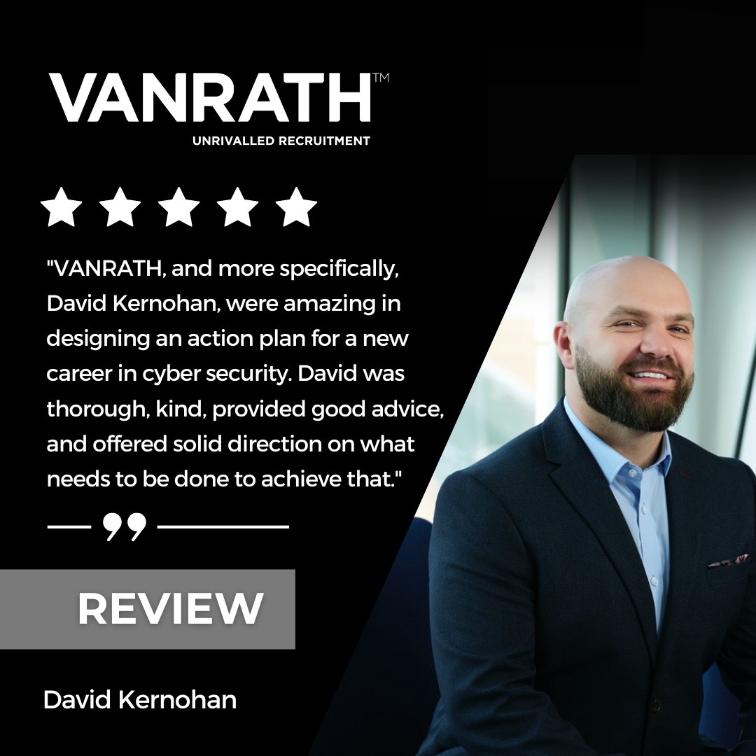 What our candidates say! 🌟 Shout out to David Kernohan from our IT Recruitment Team on receiving incredible feedback from 2 candidates who are excited about moving into a career in cyber security! ⏭️ View cyber security roles: buff.ly/3MVrl40 #VANRATH #CyberSecurity
