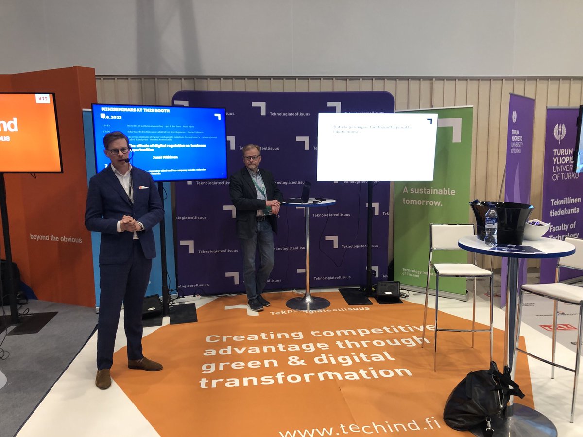 Tämän päivän miniseminaaritarjonnan ⁦<a href="/TechFinland/">Teknologiateollisuus</a>⁩ osalta #MPD2023 päättää armoitettu digisääntelyguru ⁦<a href="/Jussi_M/">Jussi Mäkinen 🇫🇮🇪🇺🇺🇦</a>⁩. Aiheena digisääntelyn vaikutukset businessmahdollisuuksiin.