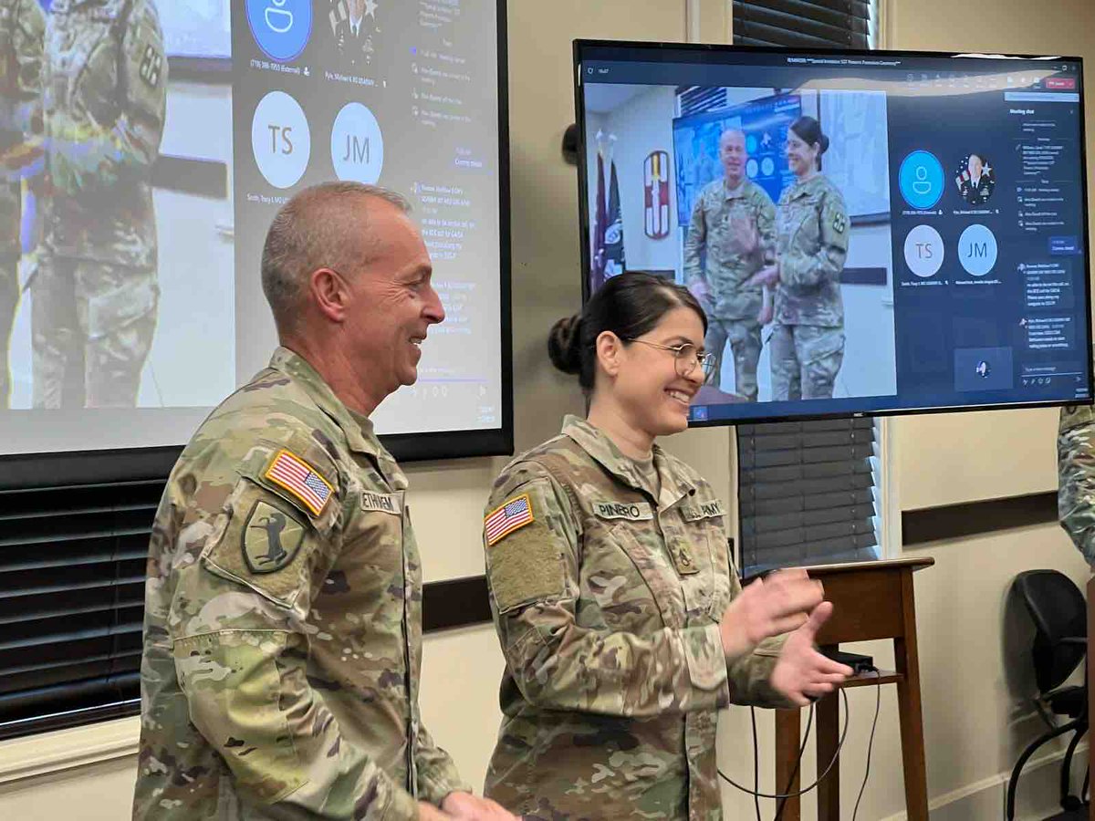 #USArmyReserve Sgt. Arelis Pineiro, Command Sergeant Major Executive Assistant, was promoted to staff sergeant at Fort Douglas, Utah, on May 23, 2023. #ArmyMedicine