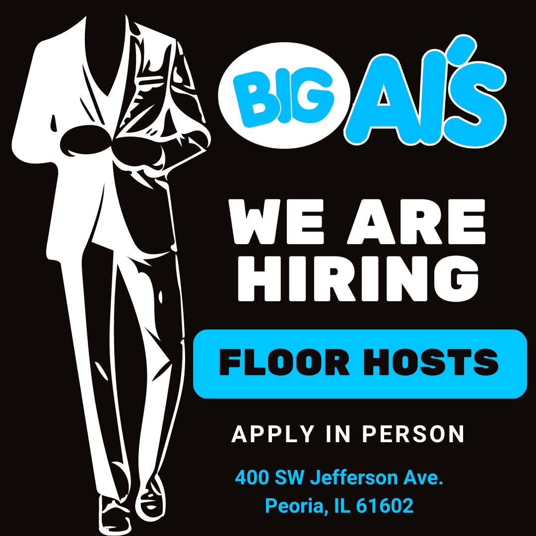 Now Hiring - FLOOR HOST!
Apply within!
peoria.craigslist.org/fbh/d/peoria-f…
.
.
.
#nowhiring #employmentopportunity #jobsearch #floorhost #security #nightjob #peoria #peoriajobs #bigals #speakeasy