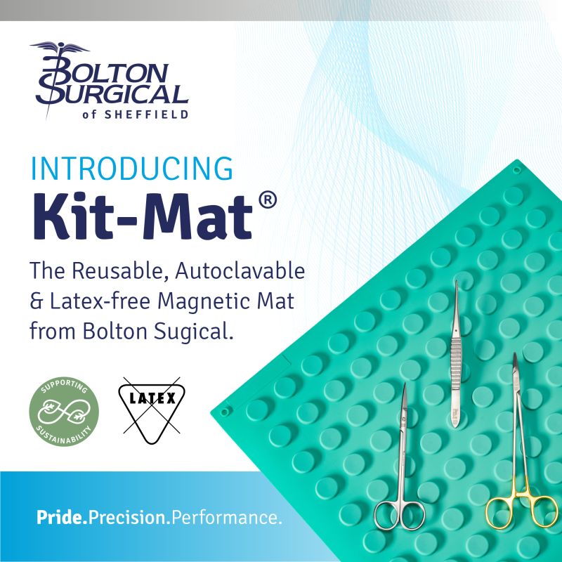 BoltonSurgical's tweet photo. Introducing Kit-Mat®
Place instruments safely during surgery by using Kit-Mat®, the reusable, autoclavable and latex free Magnetic Mat from Bolton Surgical.
Request a Quotation here: https://t.co/XaIk1jImPl
#Kit-Mat #Latex-free #Autoclavable #Reusable #MagneticMat #Surgical https://t.co/9QHnFS6ggY