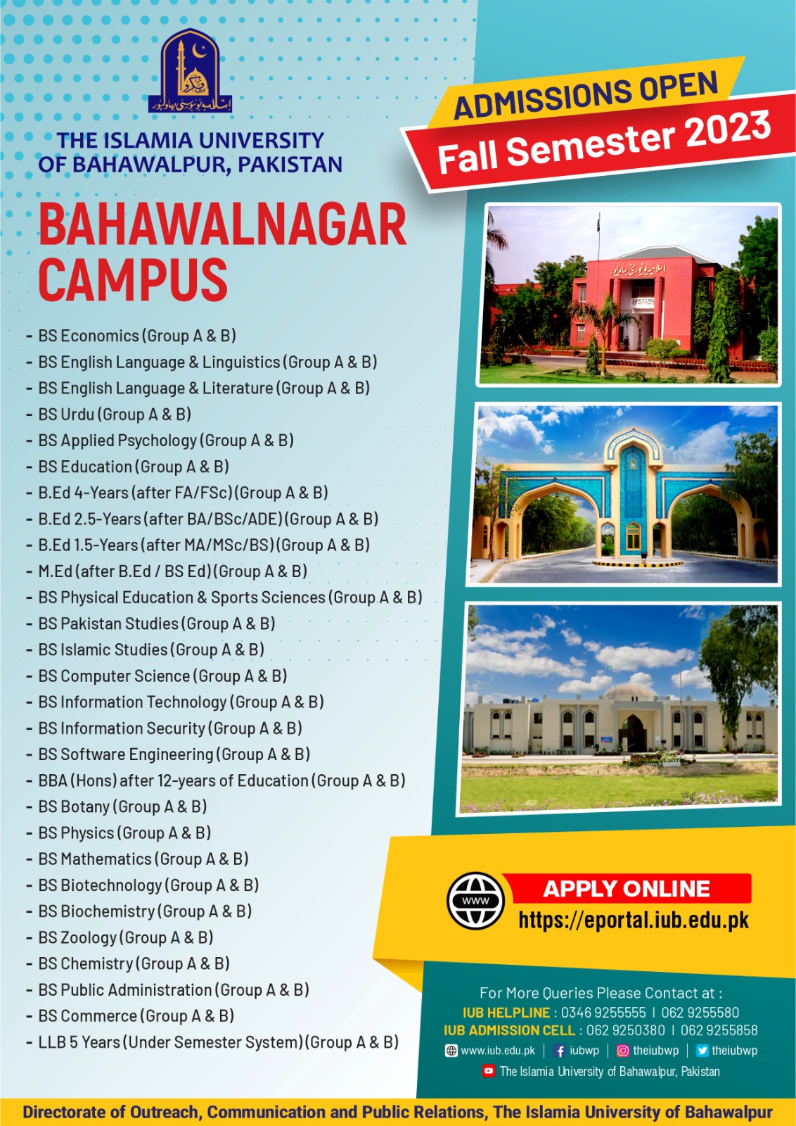 the-islamia-university-of-bahawalpur-on-twitter-admissions-fall-2023