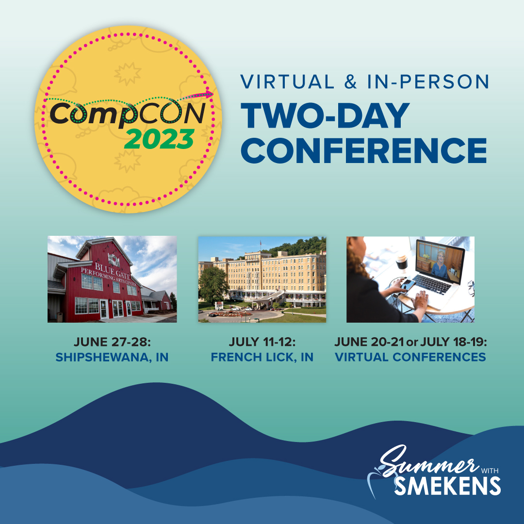 It's not too late to register for #CompCON, our two-day comprehension conference happening this summer! >> bit.ly/CompCON
Choose from 4 dates:
- June 20-21: Virtual Conference
- June 27-28: Shipshewana, IN
- July 11-12: French Lick, IN
- July 18-19: Virtual Conference