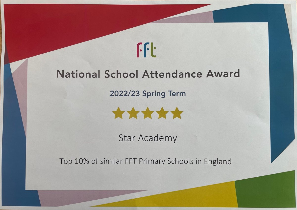 Star Academy (@starsandyford) on Twitter photo A huge thank you to all of our parents for supporting us to improve our attendance. We are in the top 10% of similar Primary Schools in England for attendance.
#Transforming lives
@ATT_REDSW <a href="/AcademyTrust/">Academy Transformation Trust</a> @AcademyTrustCEO <a href="/Natalie21449375/">Natalie Deen</a> A huge thank you to all of our parents for supporting us to improve our attendance. We are in the top 10% of similar Primary Schools in England for attendance.
#Transforming lives
@ATT_REDSW <a href="/AcademyTrust/">Academy Transformation Trust</a> @AcademyTrustCEO <a href="/Natalie21449375/">Natalie Deen</a>