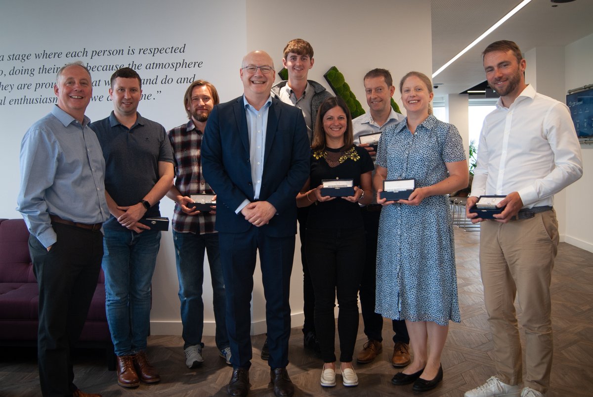 Big celebration today in the Arup Liverpool office with the long-awaited presentation of seven long-service ‘Silver Bars’ by @ArupUK Region Chair Jerome Frost. 
#wearearup #longservice #silverbars #knowledgeandexperience