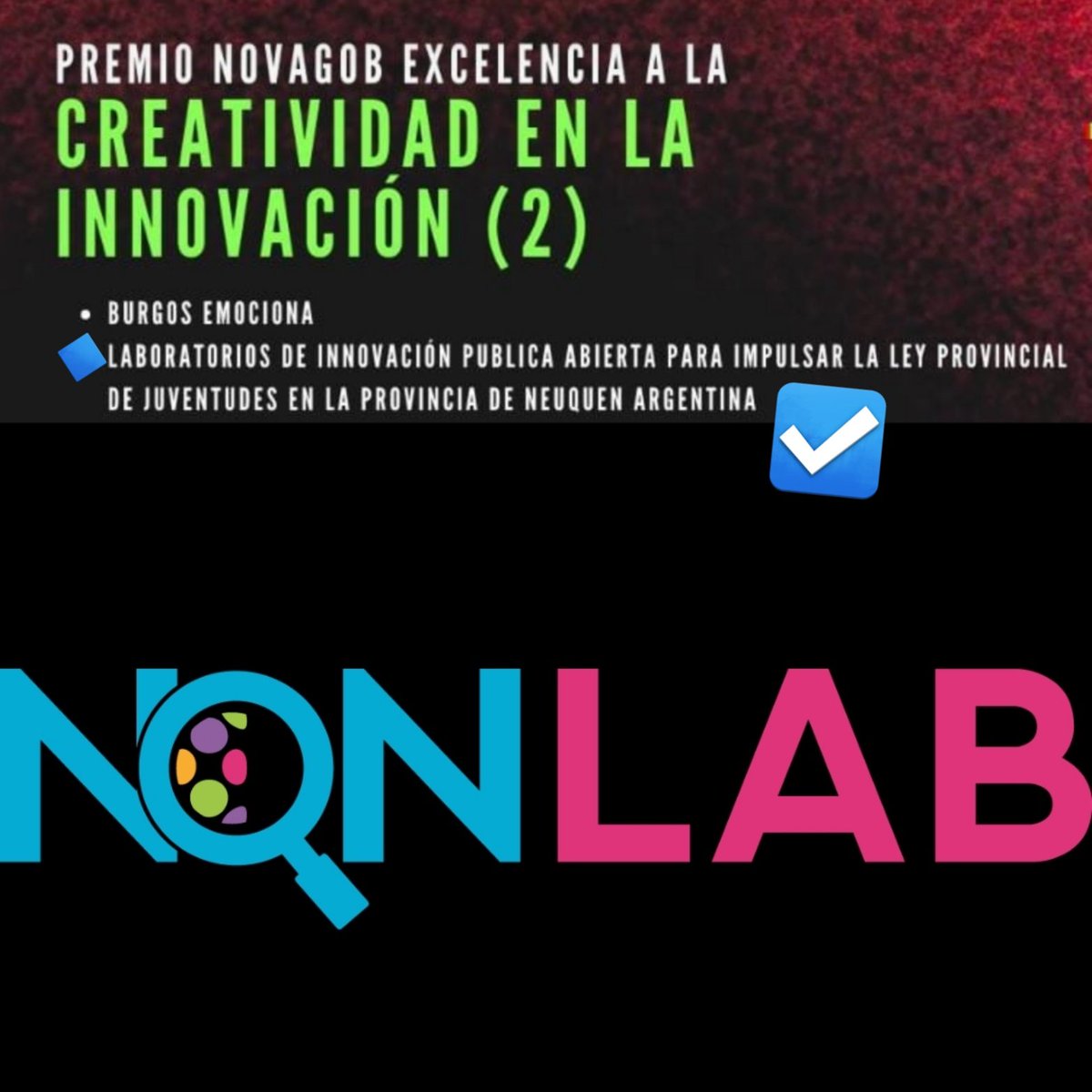 NQN_LAB's tweet image. 📣El @NQN_LAB esta nominado x el diseño y metodologías de los #LabJoven en categoría "Excelencia a la creatividad en la innovación" en los premios #NovaGob 2023🇪🇦!

🚀Descubre la experiencia junto a @JuventudNeuquen youtu.be/lwIIrO7W3Tc

Apóyanos aquí👉bit.ly/votonovagob23