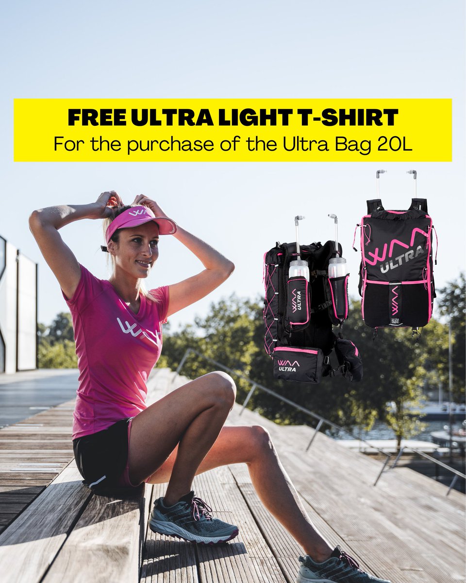 📢 LAST DAY - Take advantage of the Ultra Light T-Shirt offered with the purchase of the Ultra Bag 20L 🤩

A winning combo for your future adventures 🙌

Offer valid until tomorrow, June 7, 2023, midnight (UTC +1).

#WAA #RUN #TRAIL