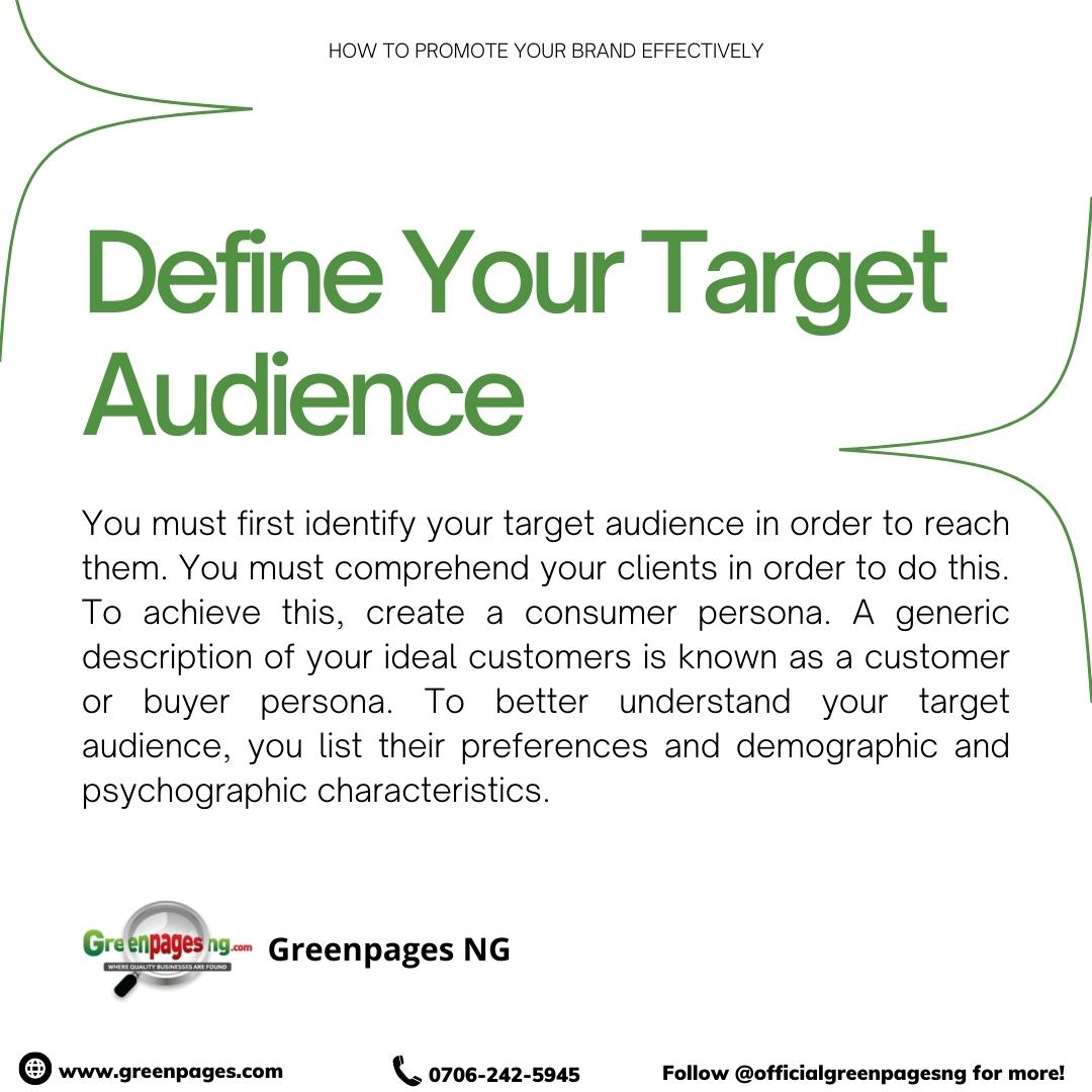 Greenpagesng's tweet image. Unlock the key to successful digital marketing by mastering the art of reaching your target audience. Let's work together to craft a strategy that speaks directly to your ideal customers and achieves your business goals. 
#DigitalMarketing #TargetAudience #ProfessionalStrategy