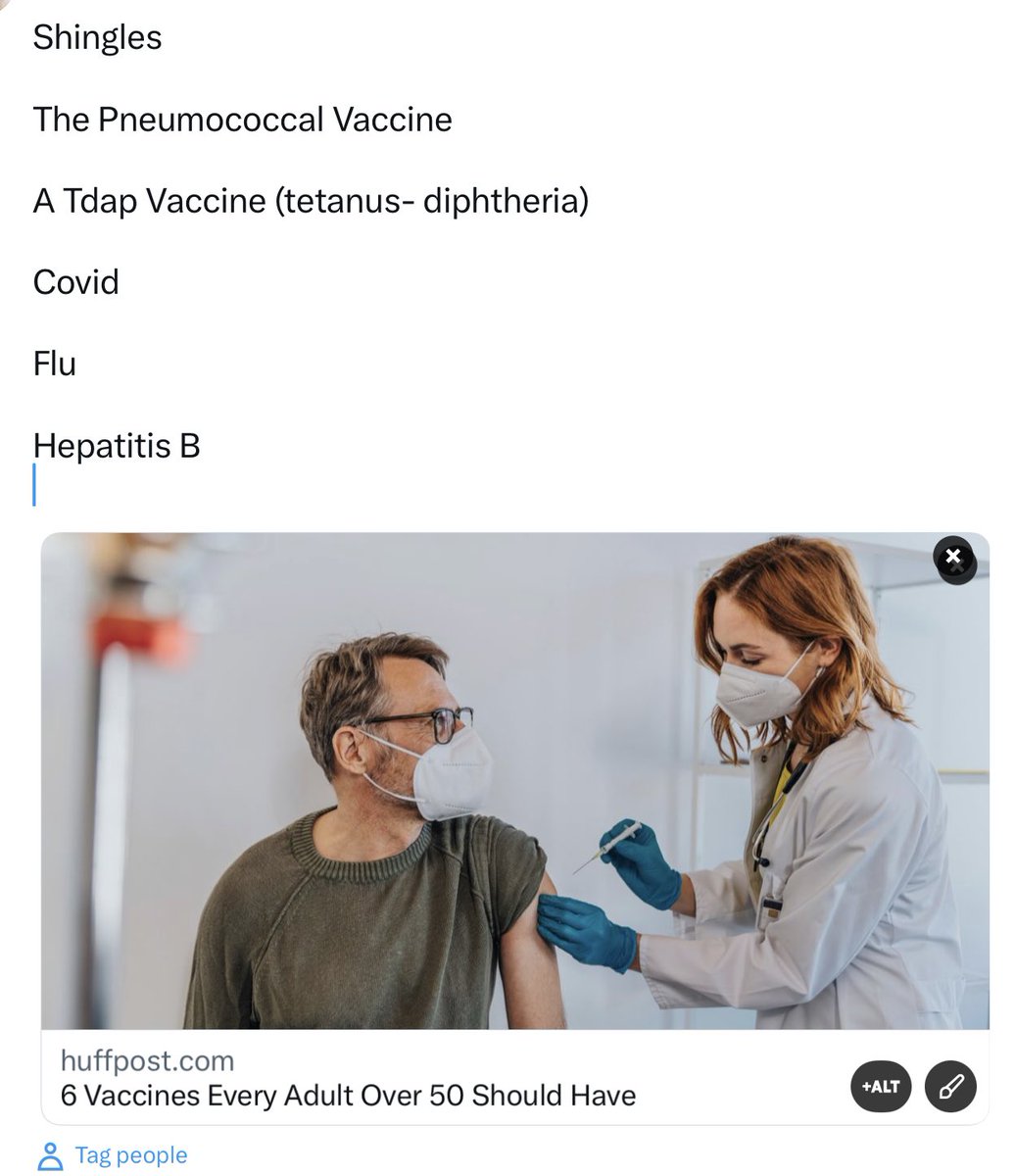 😱Seems over 50 our immune system degrades, and we need to vax against the following diseases/viruses

Oh dear, at over 70, I have never had ONE of these! 🫣

Should I rush out and ask for all 6 at the same time, space them, or carry on ‘unprotected?’ 🤗

huffpost.com/entry/vaccines…