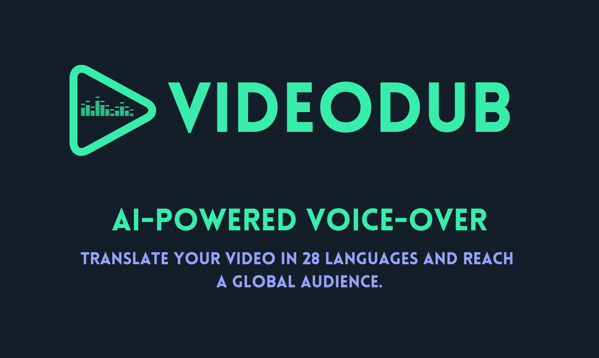 ai_picks's tweet photo. 🚀Transform your video content with ease! 🎬🎉 
Introducing VideoDub, the AI-powered translated voice-over tool that boosts engagement and expands your reach! 🤖📣 
Check out https://t.co/feeWfye81m for more amazing #AI products! #VideoDub #Translation
@terry1kon https://t.co/f3gBeAku9S