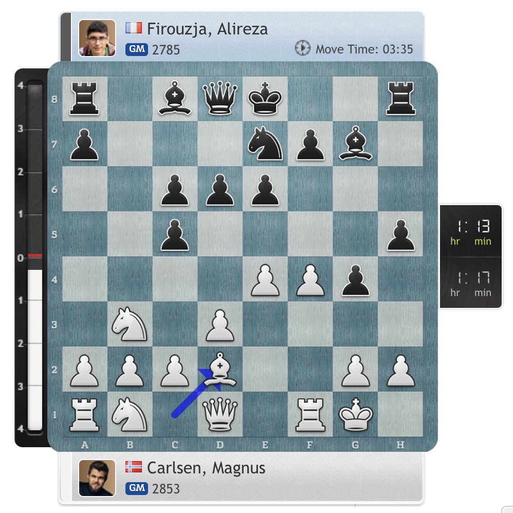 on Twitter "Magnus is inviting Firouzja to feast on the b2