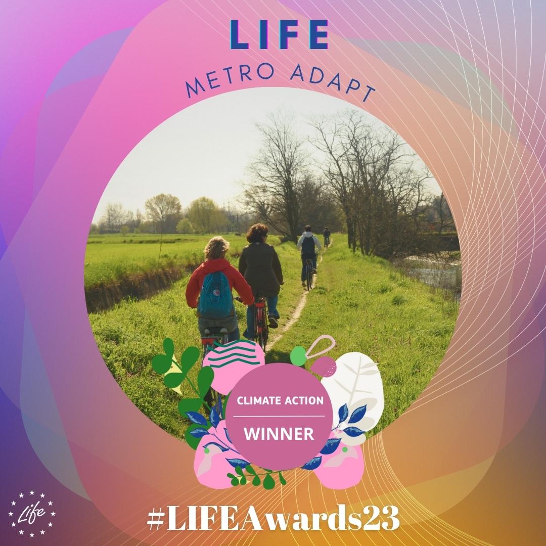 A round of applause for @LIFEMetroAdapt, WINNER of the #LIFEAwards23 for #ClimateAction.👏 This #LIFEproject is the secret behind the successful adoption of #ClimateChange adaptation measures in Milan's urban planning. 👉 bit.ly/LIFE-METRO-ADA… Buon lavoro!💚 #EUGreenWeek