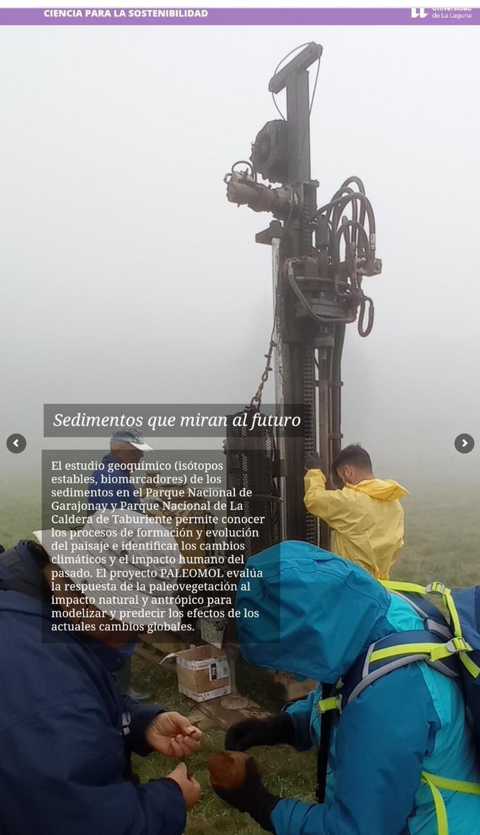 "Sedimentos que miran al futuro": En el proyecto PALEOMOL (Ref. 2915/2022 financiado por el Organismo Autónomo de Parques Nacionales) participamos en la exposición virtual Ciencia para la S.O.S.Tenibilidad en el Día Mundial del Medio Ambiente ull.es/eventos/ods202…