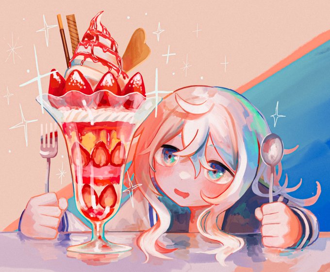 「hair between eyes ice cream」 illustration images(Latest)｜5pages