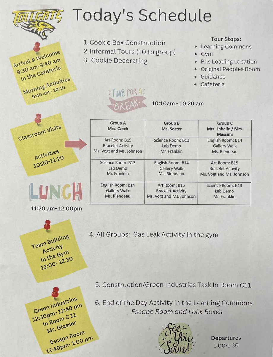 We have an action packed day for our Grade 8 Tours today- including lab demos, class visits, gallery walk, team building, and an escape room! Welcome Future Gr.9’s to TTSC!! <a href="/GEDSB/">Grand Erie District School Board</a> <a href="/IndigenousEdGE/">GEDSB Indigenous Ed.</a>