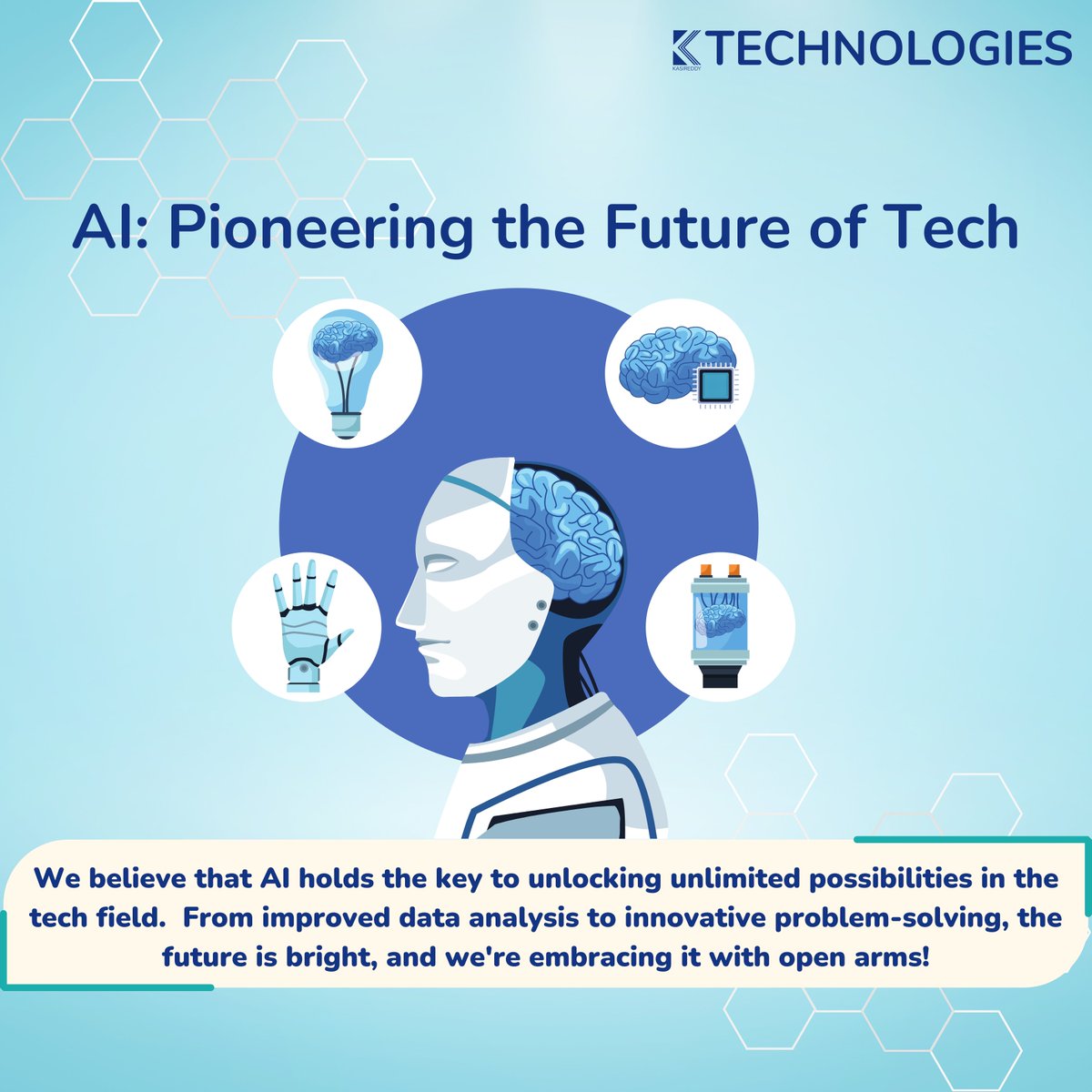kasireddygroup's tweet photo. AI Pioneering the Future of Tech
#TechRevolution #AIInnovation #FutureTech #TechEnthusiasts #AIChatbots #PersonalizedExperience #InfinitePossibilities #UnlockingTheFuture #ktechnologies #kasireddygroup https://t.co/nDjulbxuUp