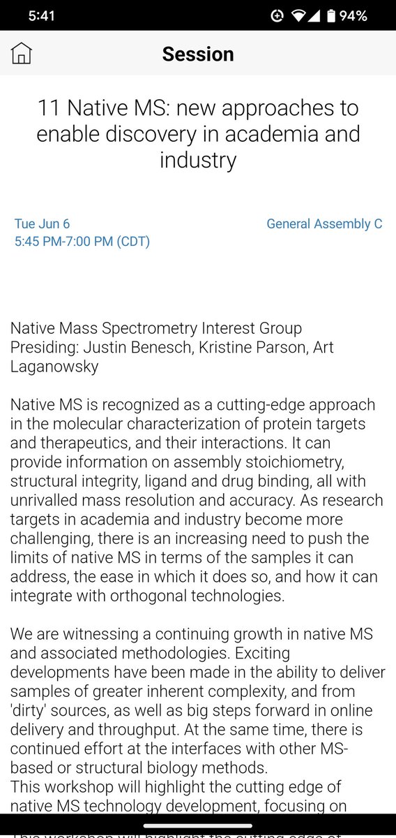 ParsonKristine's tweet photo. Looking to hear more about native MS while at #ASMS2023? Come on over to tonight's workshop, we have an amazing group of experts https://t.co/UmlhudFmmt