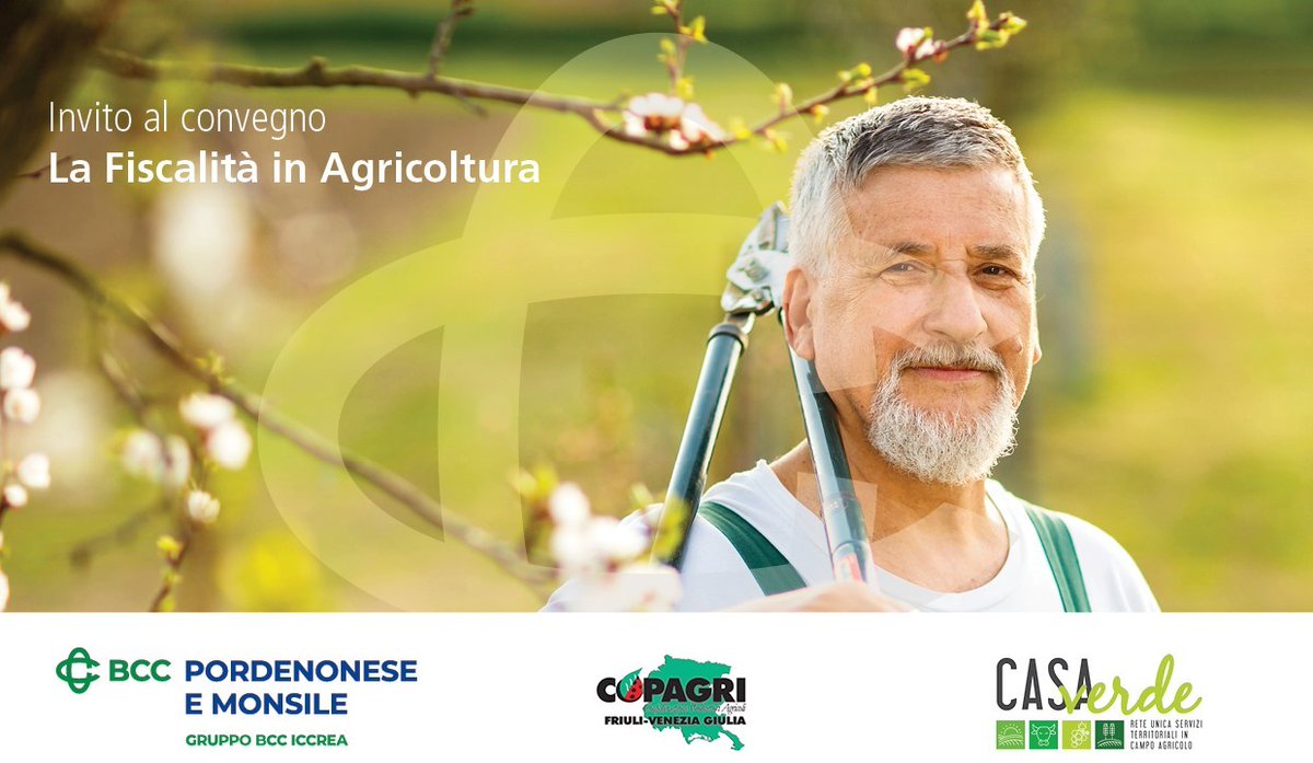 CopagriFVG's tweet photo. Il 9/06 a #Codroipo (UD) convegno di @Copagri @regioneFVGit e @BccPnMonsile su "La #fiscalità in #agricoltura”.

Intervengono #Florencing (Regione #FVG), #Mattarelli (#ConsulenzaAgricola), #Pilosio (#BCC), #Targato e #Benedetti (#Copagri).

https://t.co/BZx64vwbxM https://t.co/ROhIM0hE36
