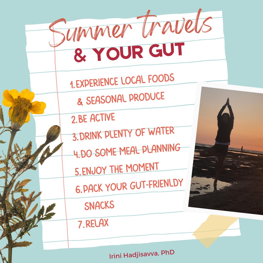 ☀Summer Travels: How to support your #guthealth!

➡ Embrace local foods! Eat seasonal & be excited to experiment w/ local produce.
➡Visit farmers’ markets or local farms, try fruits & vegetables you may have never tried before, & aim for #plantdiversity.
