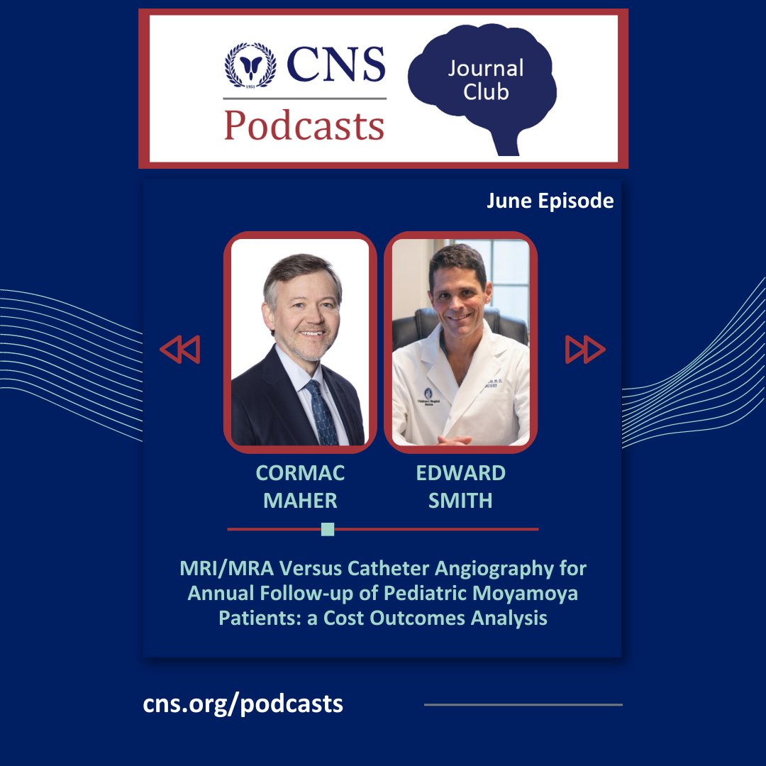 Earn 1.5 CME credits with the latest Journal Club Podcast! Listen as Cormac Maher interviews Edward Smith on topics related to pediatric neurosurgery—wherever you get your podcasts! cns.org/podcasts
#CNSPodcast #pediatrics #neurosurgeons