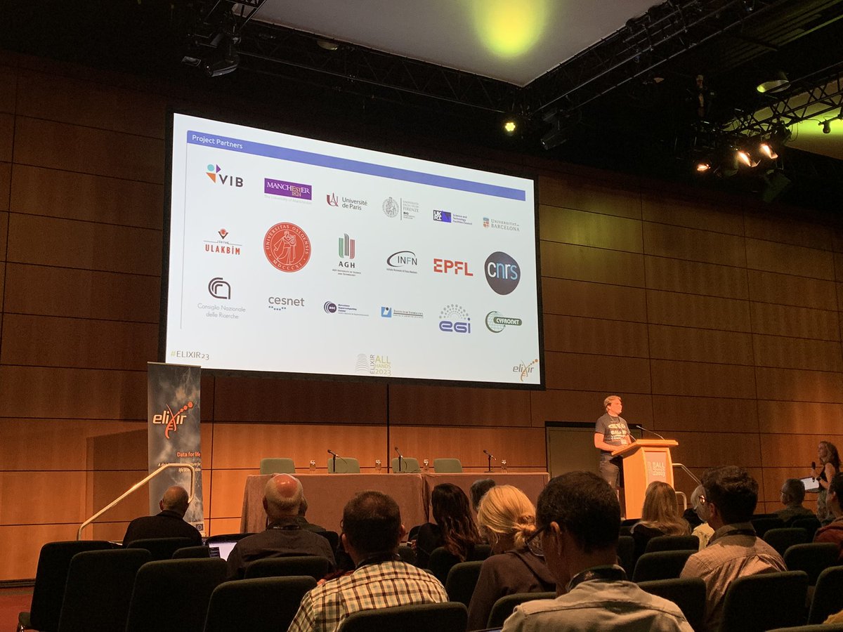 ElixirNodeUk's tweet photo. ELIXIR-UK member @OfficialUoM listed here as a Project Partner for EuroScienceGateway, with #rocrate, #workflowhub and @galaxyproject also highlighted.
#ELIXIR23 https://t.co/GsrkipZ6iu
