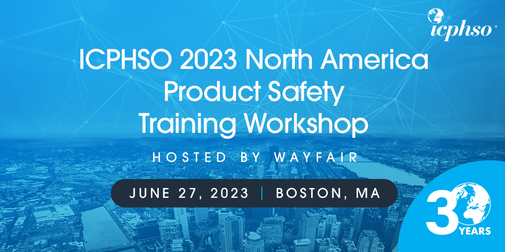 #ICPHSO No America Product Safety Training Workshop 6/27/23. Speaker line-up includes reps from @ansidotorg; @Wayfair; @CooleyLLP; @ASTMIntl; @USCPSC; @arnoldporter;  @globalrsinc and more.  See icphso.org for all speakers.
#productsafety #ICPHSO23 #ICPHSO30th