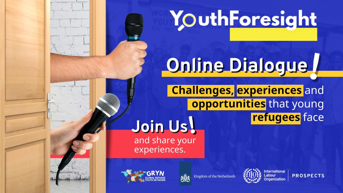 #WorldRefugeeday is on June 20!

Join the #YouthForesight online dialogue on Meaningful Engagement of Forcibly Displaced Youth!

Share your views on
▶️ youth employment &amp; entrepreneurship
▶️ skills
▶️ rights to/at work

🔗 bit.ly/YTForesight