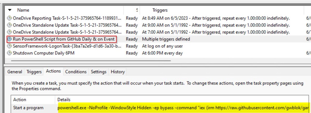 Blog Post: Scheduled Tasks & #PowerShell
garytown.com/scheduled-task…

I've learned a few tricks recently I didn't want to forget.

This post covers the basics of making a task which runs a script from GitHub directly with event & time triggers. #Intune #ConfigMgr #Sysadmin