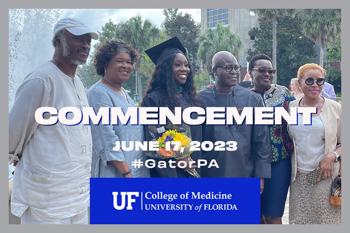 UFMedicine's tweet photo. Our 2023 @UF #GatorPA grads will celebrate commencement June 17 in a ceremony at the Phillips Center. Friends, family and alumni who cannot attend in person are invited to watch the event livestream online at https://t.co/8K6APpCMrV. See you there, Gators! 🎓🐊 https://t.co/bikvDlMN72