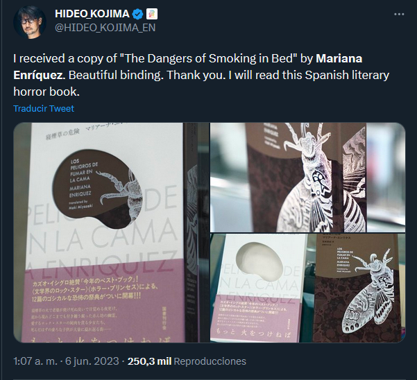 juanboscato's tweet photo. Hideo Kojima tomó mate con yerba Playadito, recomendó la película El Ángel y ahora lee a Mariana Enríquez. Cada vez más cerca de la conquista cultural 🇦🇷 https://t.co/9HazIAWNfD