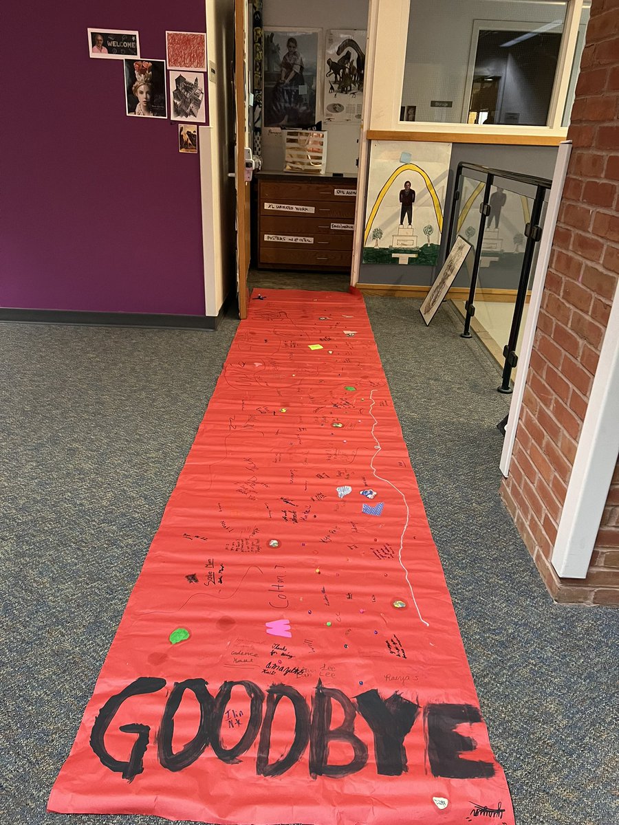 JesElementary's tweet image. Rolling out the red carpet for Mr. Zander on his last day. Add in a little karaoke at drop off too.