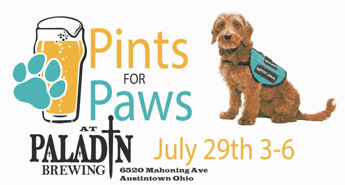 paladinbrew's tweet photo. At Paladin, we enjoy organizing fundraisers. Our upcoming event aims to assist a local 12-year-old boy acquire the necessary service dog. Please consider joining us!  https://t.co/6wS3IxWyaP 
#brewery #brewerylife #breweryevents #brewerytap #beer #beerlover #paws #pintsforpaws https://t.co/8hjLgReisw