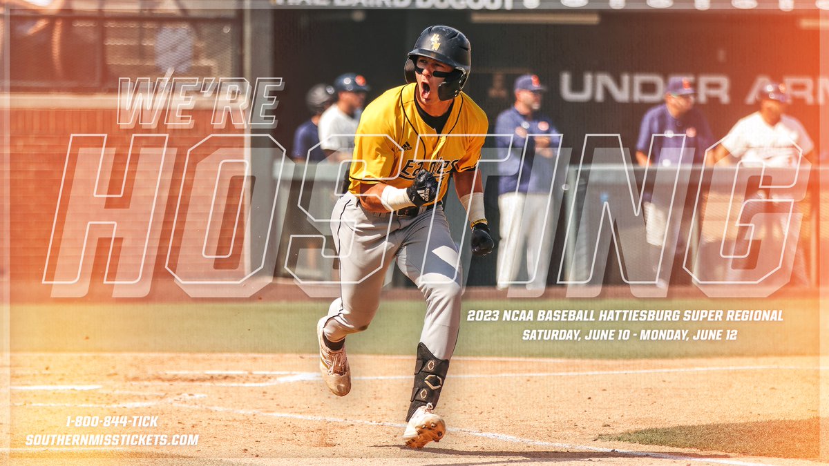 𝗕𝗔𝗦𝗘𝗕𝗨𝗥𝗚 𝗜𝗦 𝗕𝗔𝗖𝗞

We'll have more information regarding the 2023 Hattiesburg Super Regional shortly.

#EverythingMatters | #SMTTT