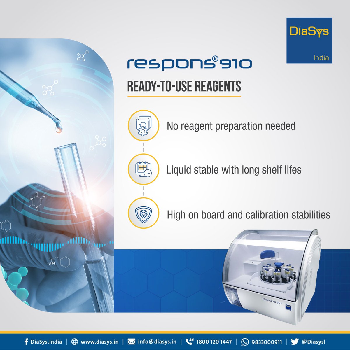 DiasysI's tweet photo. Achieve precise results with respons®910 System Packs. The packs offer excellent performance and accurate quality results.
#DiaSysindia #DiaSysGmbH
.
.
#DiagnosticSolutions #LaboratoryTechnology #LaboratorySolutions #SuccessInstruments #Respons910 #ClinicalChemistryAnalyzer https://t.co/PvTvj4YMCz