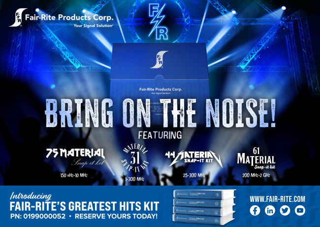 Fair_Rite's tweet photo. Request yours today!
Fair-Rite proudly presents an encore to our flagship Signal Solution Kit, "The Greatest Hits Kit- PN 019000052". The star-studded lineup of 31-, 44-, 61- and 75-material contains split ferrite cores in a wide variety of sizes to fit most cables. https://t.co/yoc65w9gCx