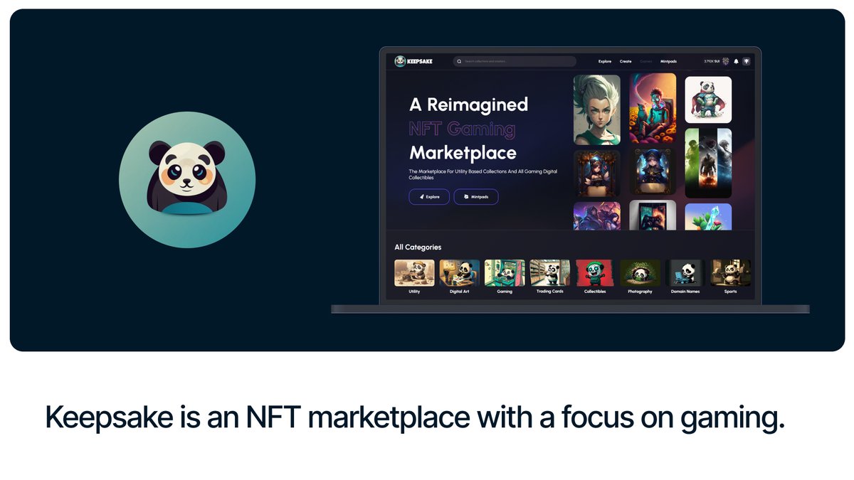 Taking a reimagined approach to NFT marketplaces, @KeepSakeMarket places strong emphasis on NFT utility and discoverability within the context of Web3 gaming.

Visit the Sui Directory to learn more: sui.directory

#BuildOnSui