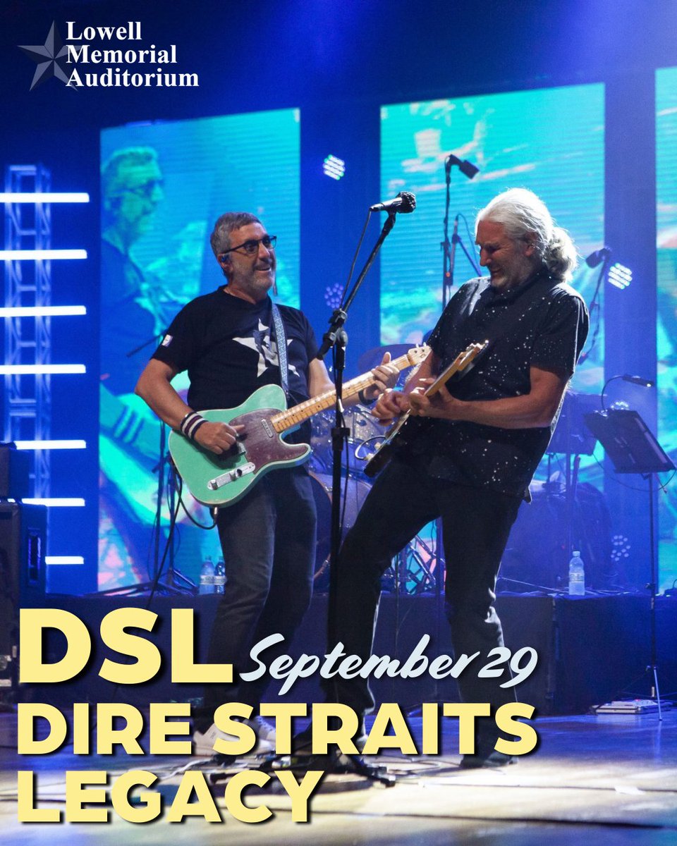 SpectacleShows's tweet photo. 🚨 JUST ANNOUNCED 🚨

🎤 DSL - Dire Straits Legacy
📅 Friday, September 29 at 8pm
📍 @LowellAud - Lowell, MA
🎫 TICKETS ON SALE FRIDAY

*Buy directly from Spectacle Live, Lowell Memorial Auditorium, or ETix to avoid ticket scams https://t.co/VMFb19e5L2