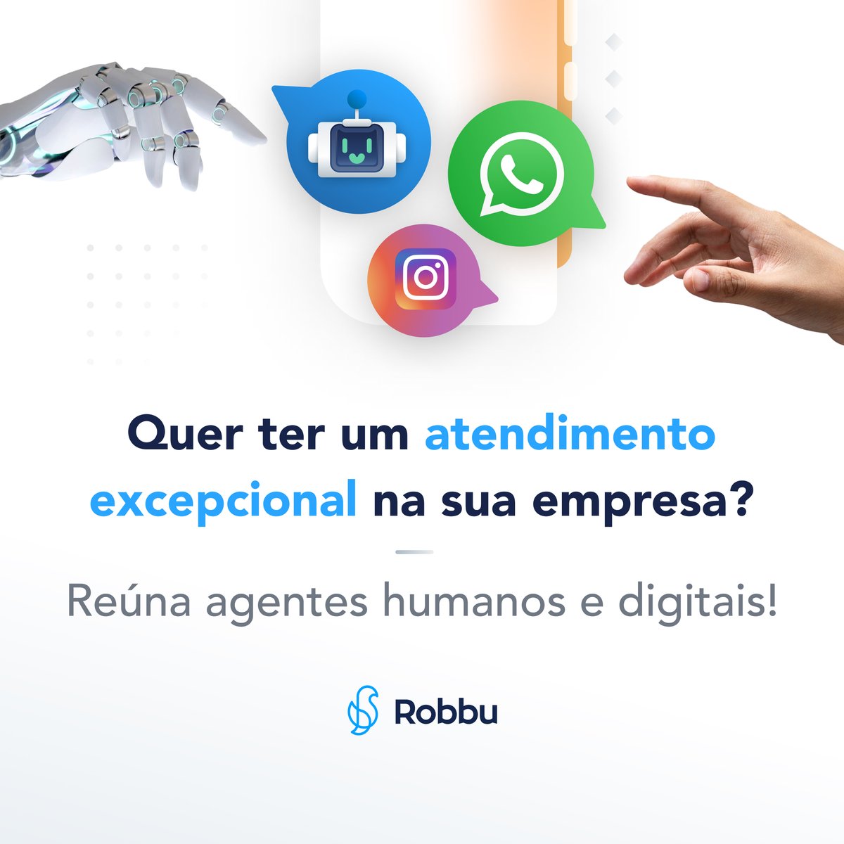 RobbuGlobal's tweet photo. Aprimore seu #atendimento ao cliente de maneira #inteligente com a combinação perfeita de atendentes humanos e #chatbots. 
Entre em contato com um especialista da #Robbu e crie a #estratégia ideal para sua empresa. https://t.co/kkoNe00vOK