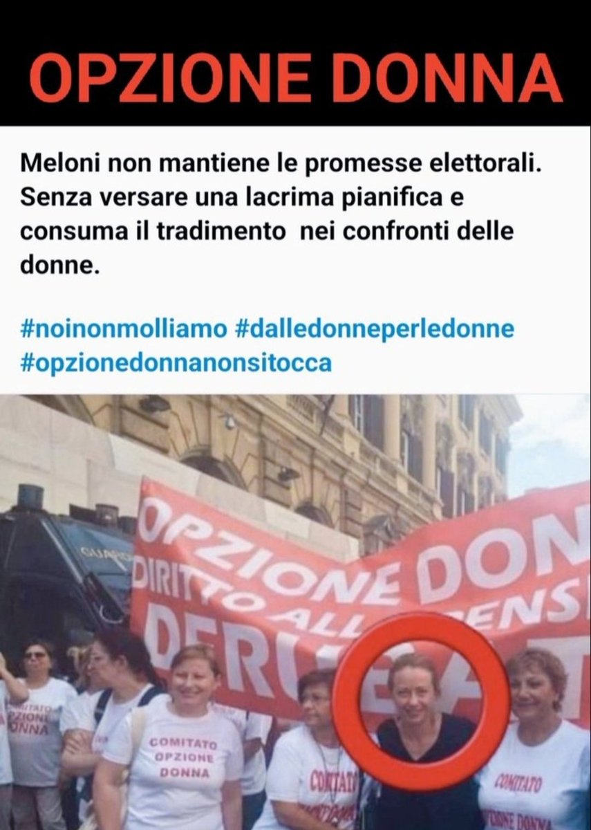 #opzionedonna 
#noinonmolliamo
#dalledonneperledonne 
@GiorgiaMeloni